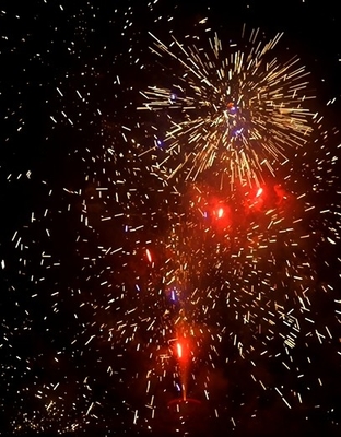 Buen precio Fuegos artificiales de fuente DJ25205, en forma de abanico, 8 disparos 0,8 pulgadas, 8 / 1,500g, 95s en línea